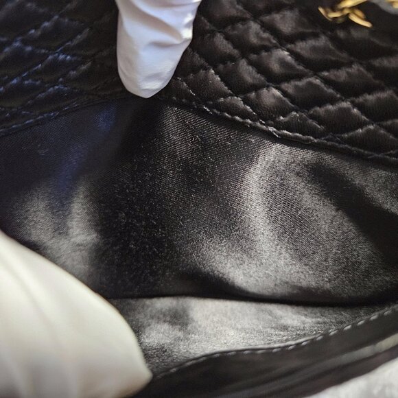 Authentic Bally  Lambskin Leather Quilted Flap Bag in Gold Chain - Picture 10 of 17